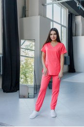 Костюм женский | Блуза 213 / Брюки 003-6 (коралл) Костюм женский | Блуза 213 / Брюки 003-6 (коралл)