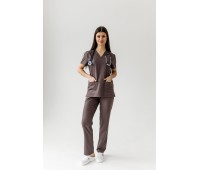 Костюм женский | Блуза 146 / Брюки 003-6 или 003-8 (кофе)
