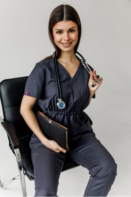 Костюм женский | Блуза 235 / Брюки 003-8 (графит)