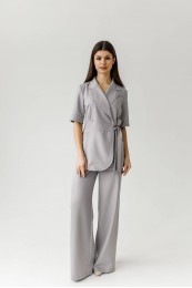 Костюм женский | Блуза 102 -1/ Брюки 214 (серый) Костюм женский | Блуза 102 -1/ Брюки 214 (серый)